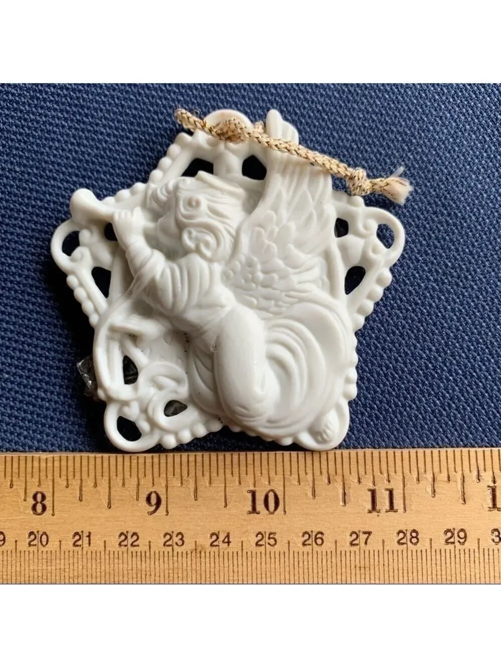 PRECIOUS MOMENTS 3-D vintage angel ornaments set/3